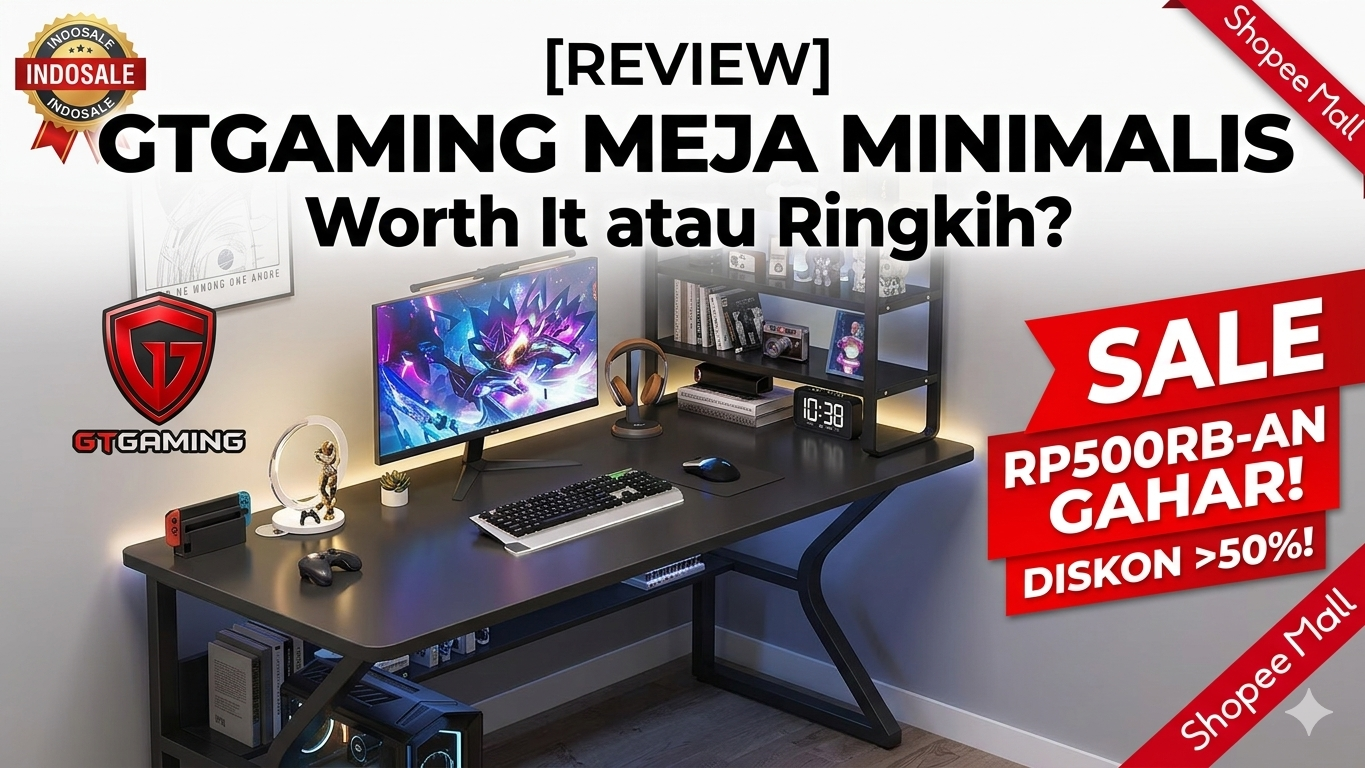 Review Meja Gaming GTGAMING Minimalis Modern Murah Shopee Mall Indosale