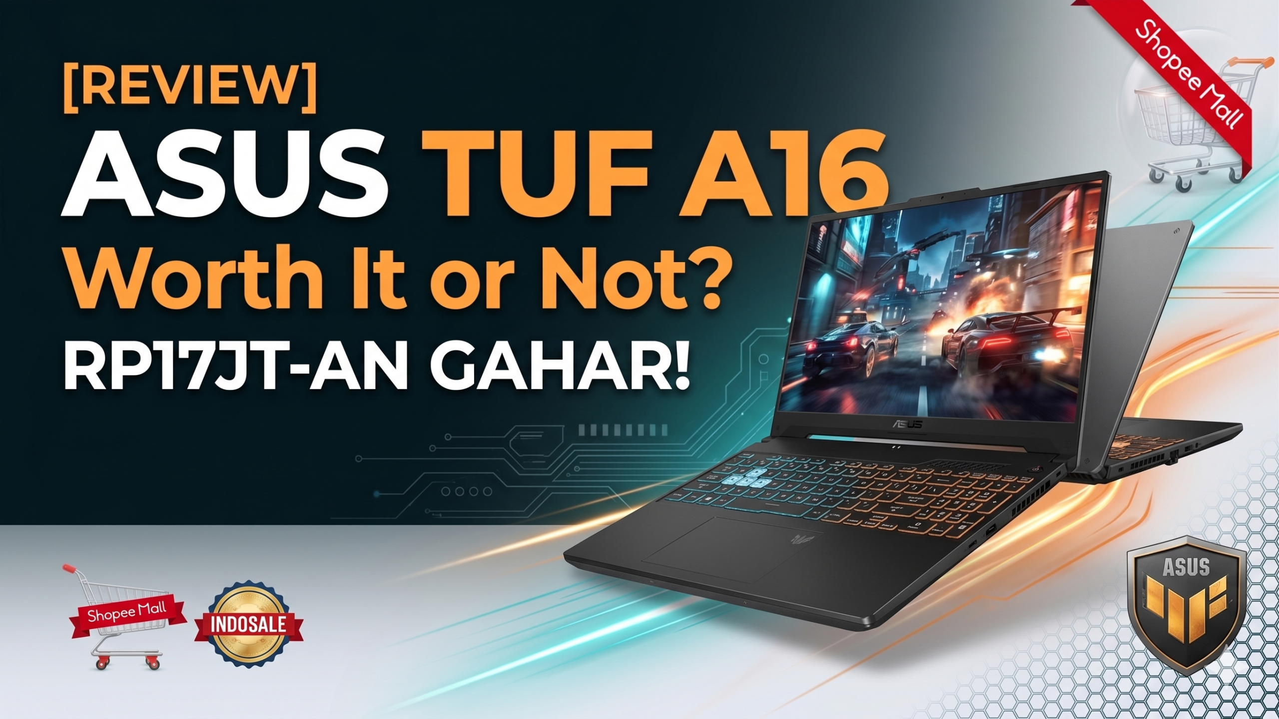 Review ASUS TUF Gaming A16 FA607NUG Laptop Gaming Murah Shopee Mall Indosale